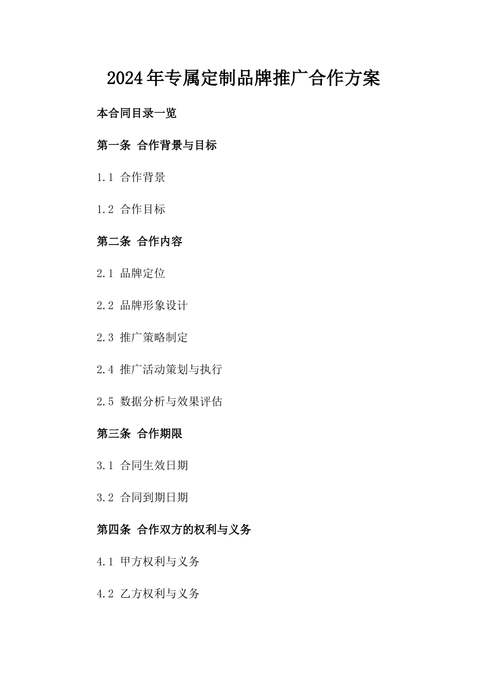 2024年专属定制品牌推广合作方案_第2页