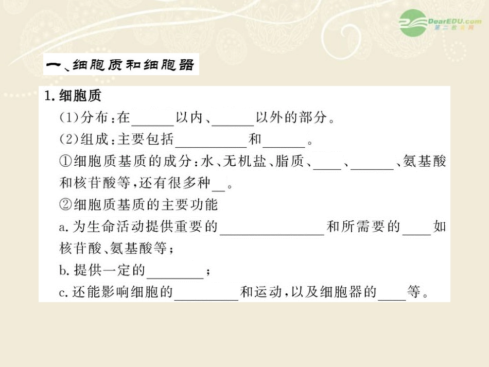 高中生物课时讲练通配套课件-3.2.2《细胞质和细胞器》-苏教版必修1_第3页