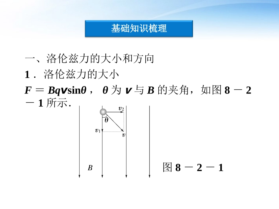 2012届高三物理总复习-8.2磁场对运动电荷的作用课件-鲁科版_第2页