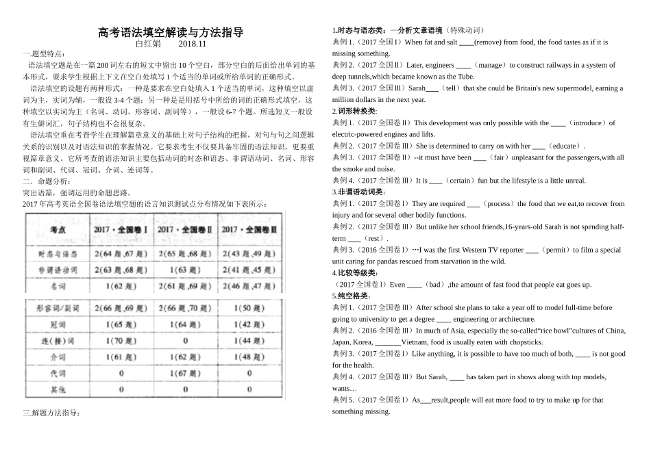 论文4-高考语法填空解读与方法指导_第1页