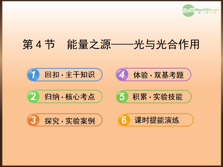 【全程复习方略】(江苏专用)2013版高中生物-5.4能量之源-光与光合作用配套课件-新人教版必修1_第1页