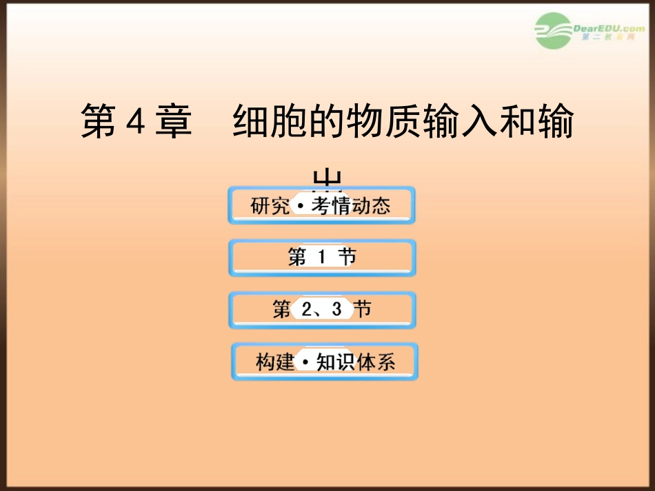 【全程复习方略】(江苏专用)2013版高中生物-第4章-细胞的物质输入和输出配套课件-新人教版必修1_第1页