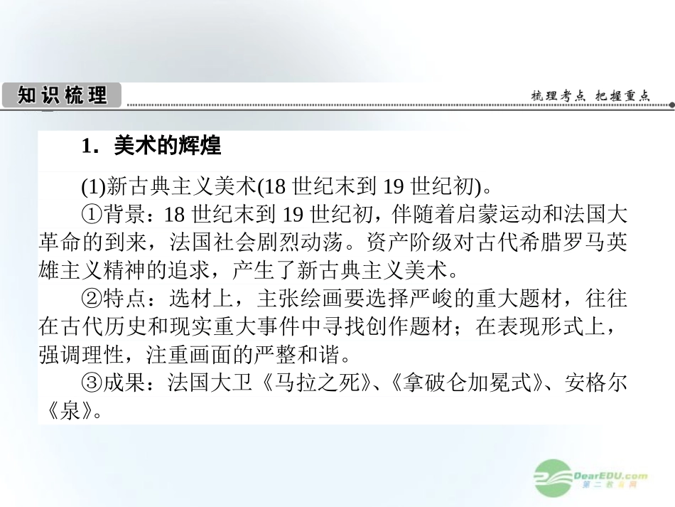 【360】2013年高考历史第一轮总复习-24.2-美术、音乐与影视艺术课件-新人教版必修3-_第2页