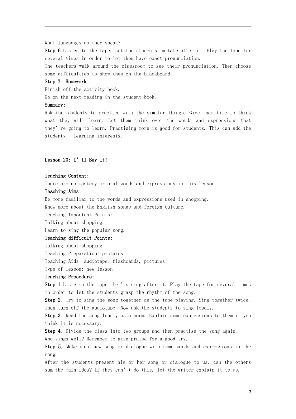 河北省保定市望都县第三中学九年级英语上册《Unit-3-Buying-and-Selling》教案-冀教版_第3页