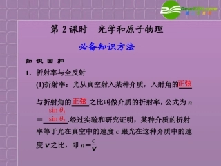 2011届高三物理二轮复习-专题七第2课时光学和原子物理精品课件-大纲人教版