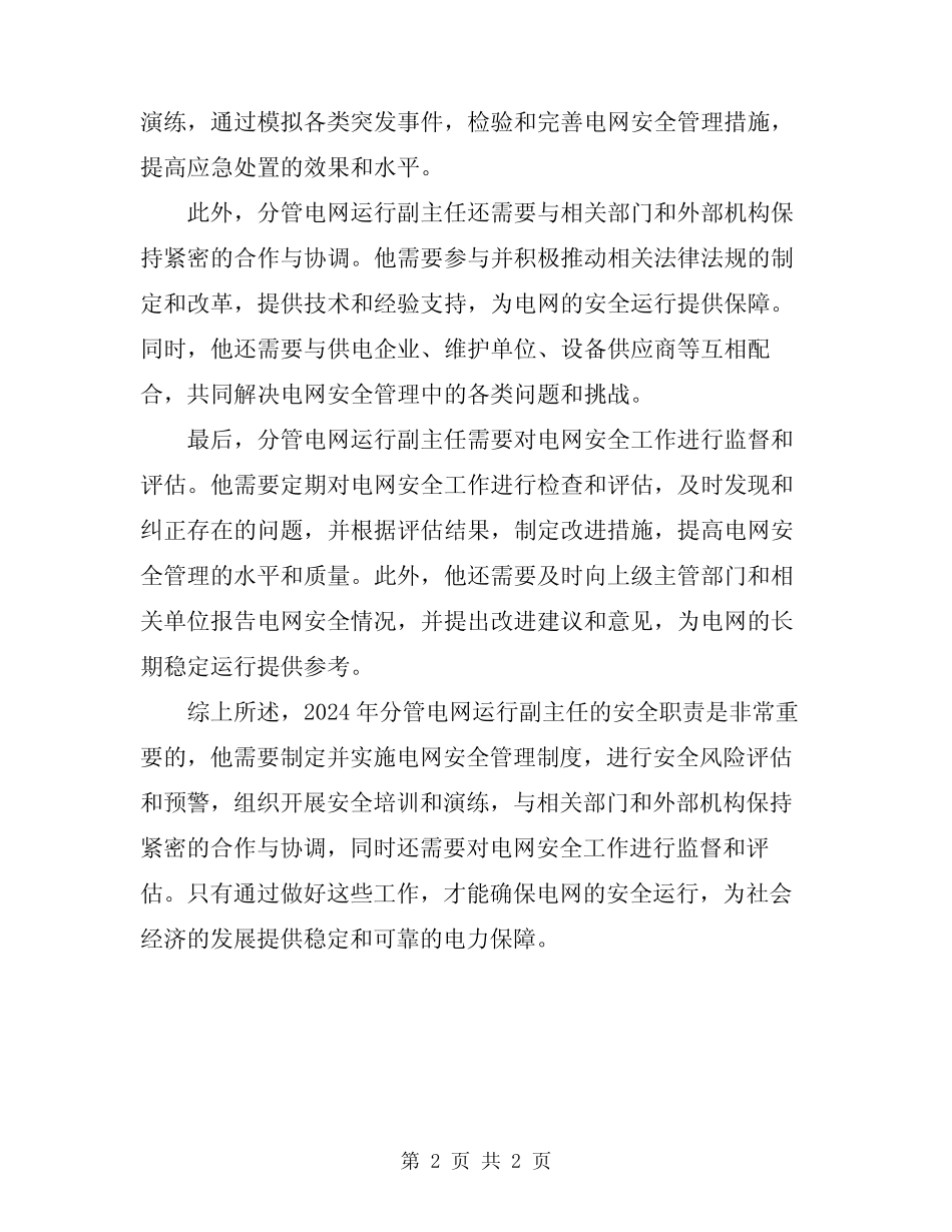 2024年分管电网运行副主任安全职责 _第2页