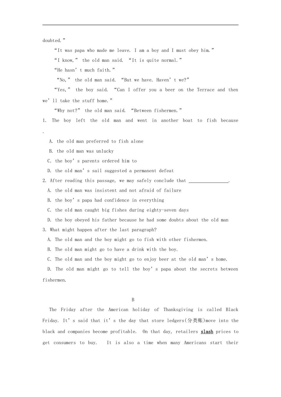 江苏省2012高考英语二轮复习-限时训练专题2-阅读理解11_第2页