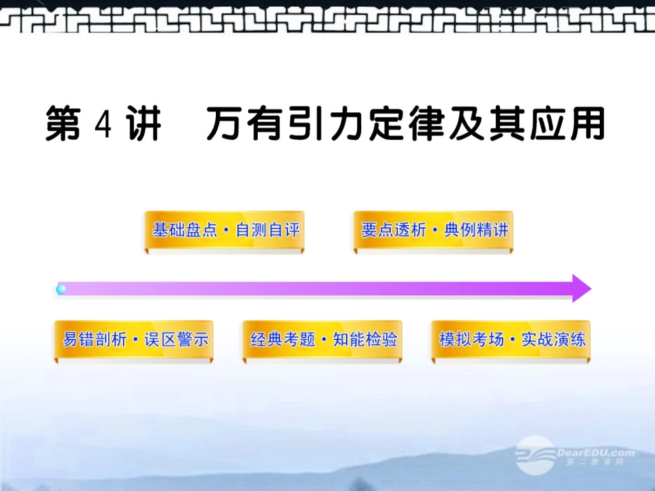 2012版高中物理全程复习方略配套课件-4.4万有引力与航天-沪科版_第1页