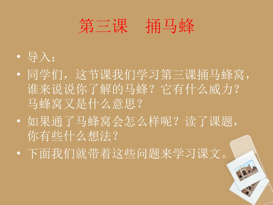 新疆乌鲁木齐县第二中学九年级语文《捅马蜂》课件_第2页