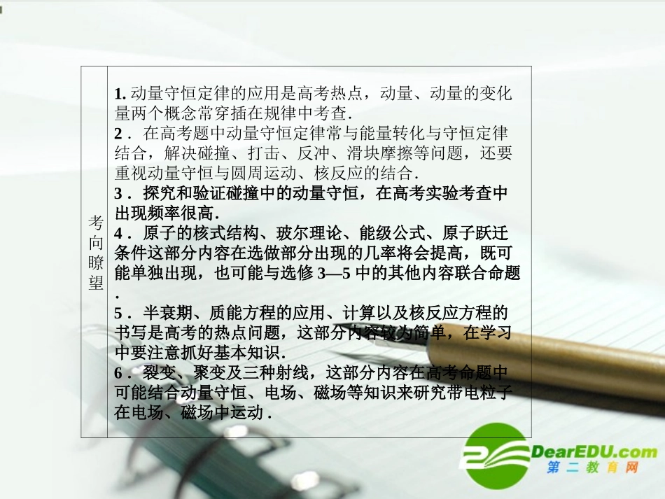 2011届高考物理第一轮总复习-3-5选修章头课件_第3页