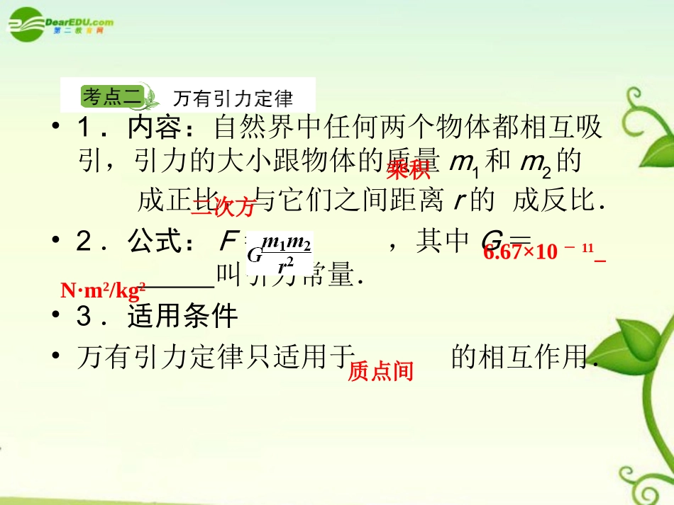 2011届高考物理-第5单元--万有引力与航天课件-新人教版_第3页