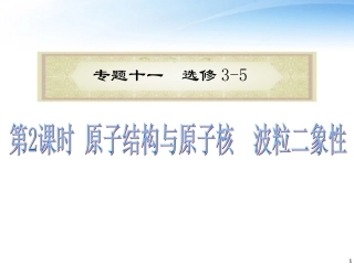 2012江苏高考物理二轮总复习-专题11-第2课时-原子结构与原子核-波粒二象性课件