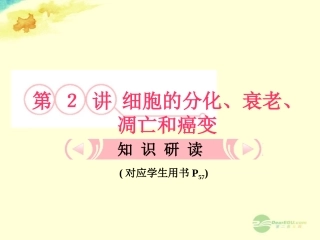 【立体设计】2013届高考生物一轮复习-第6章-细胞的生命历程第2讲课件-新人教版必修1