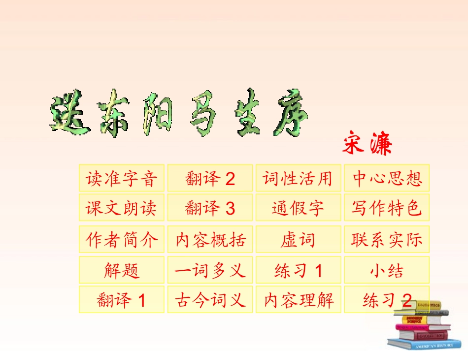 福建省厦门市洪塘中学八年级语文下册《送东阳马生序》课件-新人教版_第1页