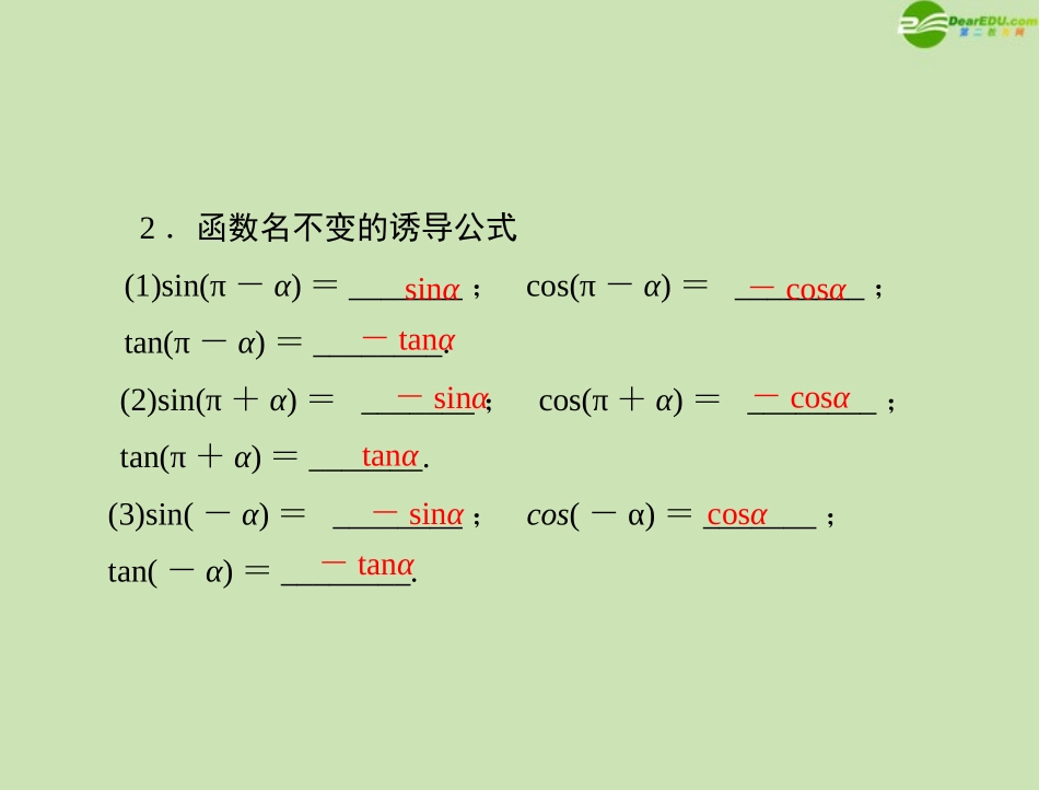 《高考风向标》2012年高考数学一轮复习-第六章-第2讲-同角三角函数的基本关系式与诱导公式精品课件-理_第2页