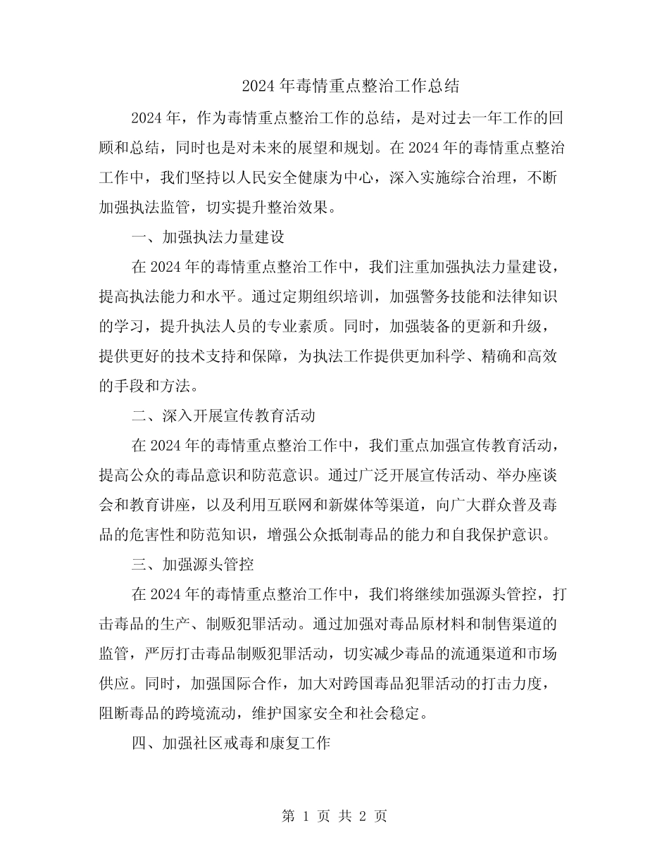 2024年毒情重点整治工作总结_第1页