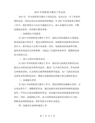 2024年毒情重点整治工作总结