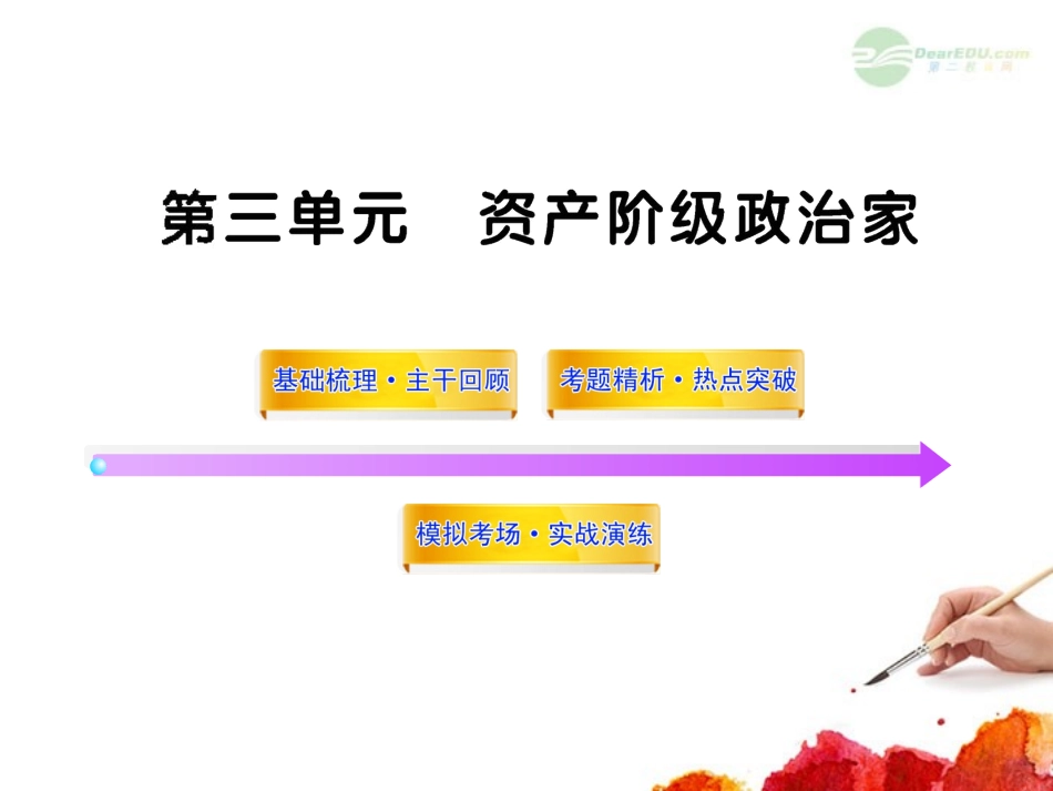 2012版高中历史全程复习方略配套课件-第3单元-资产阶级革命家-岳麓版选修4_第1页