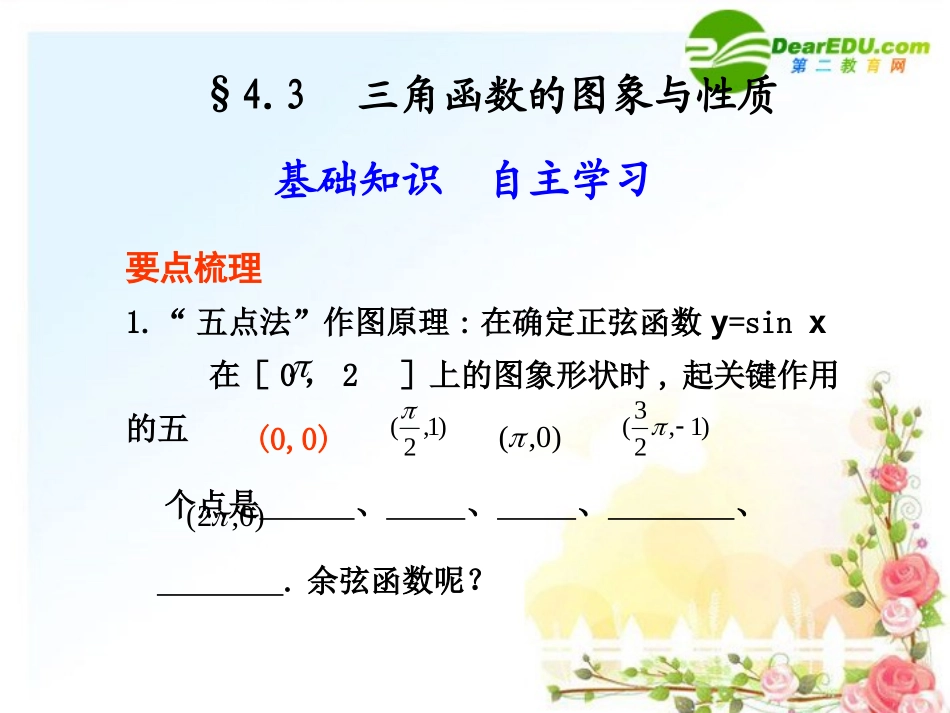 4.3--三角函数的图象与性质_第1页