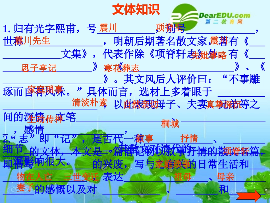 高一语文：4.15《项脊轩志》课件(6)-语文版必修1_第2页