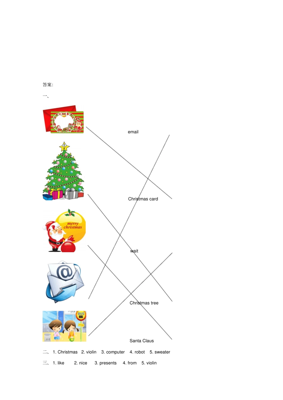 四年级英语上册Unit7ChristmasPartB同步练习2闽教版三起_第3页