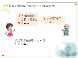 用字母表示学过的公式-字母表示数