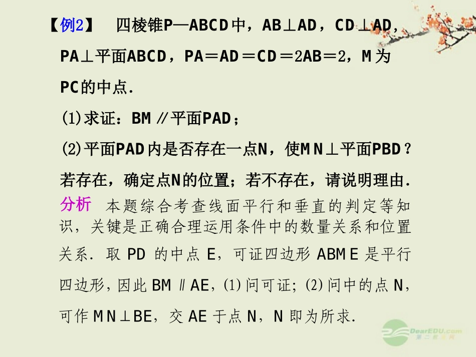 广西桂林市逸仙中学高三数学《与直线、平面垂直有关的探求性问题》课件_第3页