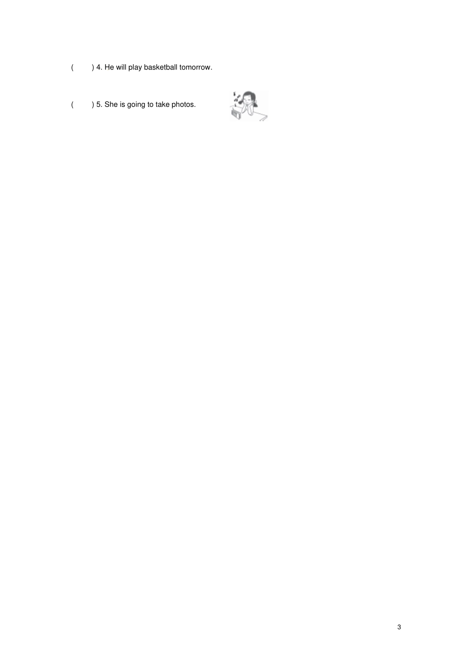 四年级英语下册Module4Unit1Willyoutakeyourkite一课一练2外研版三起_第3页