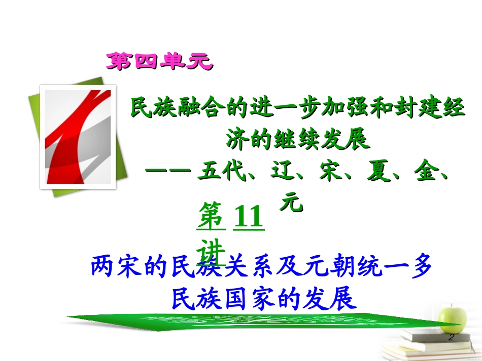 2012届高考历史总复习-4.11讲两宋的民族关系及元朝统一多民族国家的发展精品课件_第2页