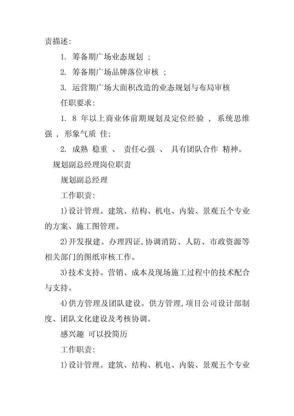 2024年规划副总岗位职责6篇_第2页