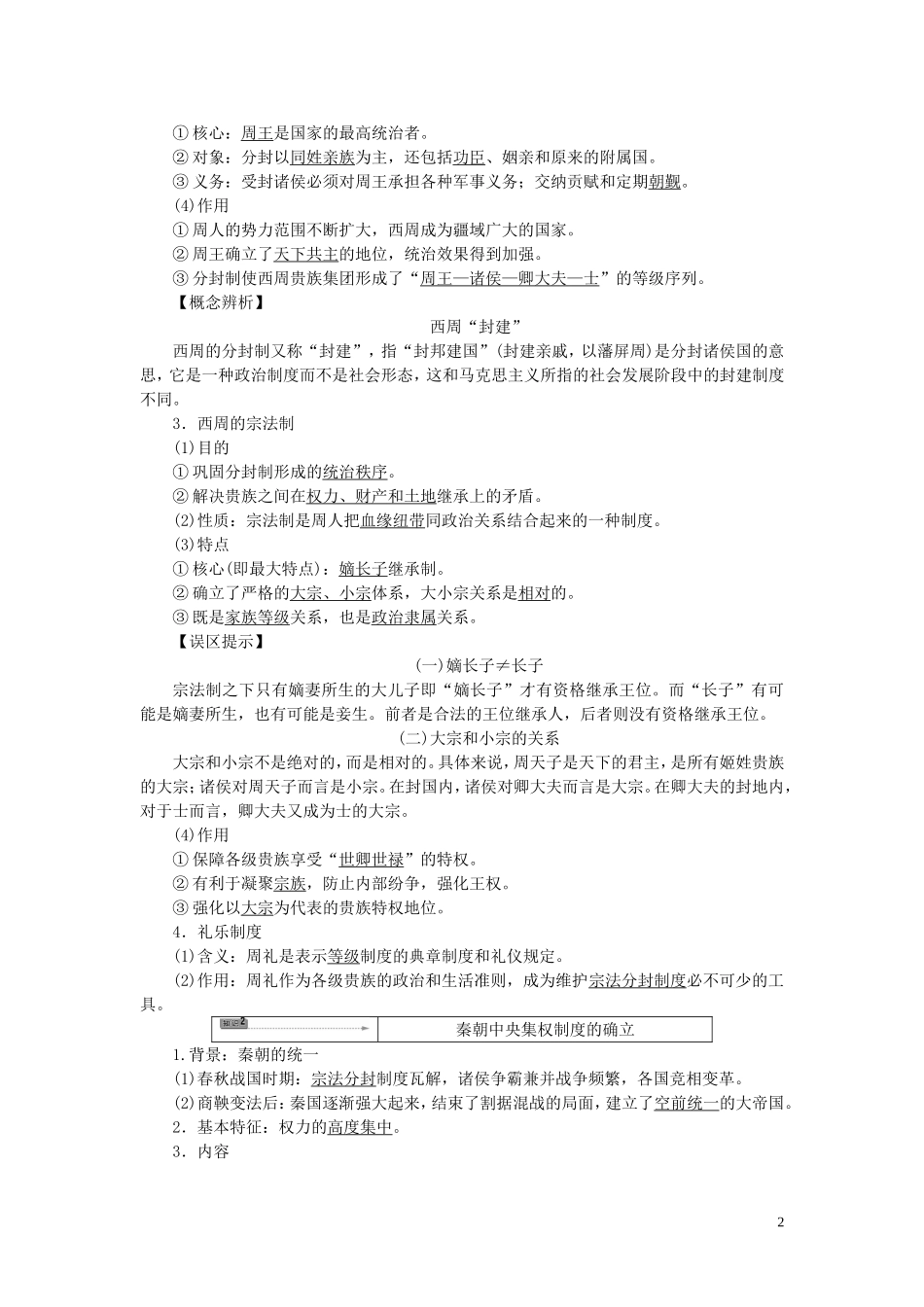 【课堂新坐标】(广东专用)2014高考历史一轮总复习-第1讲-商周和秦朝时期的政治制度教材回扣-岳麓版_第2页