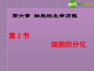 高中生物-6.2《细胞的分化》课件-新人教版必修1