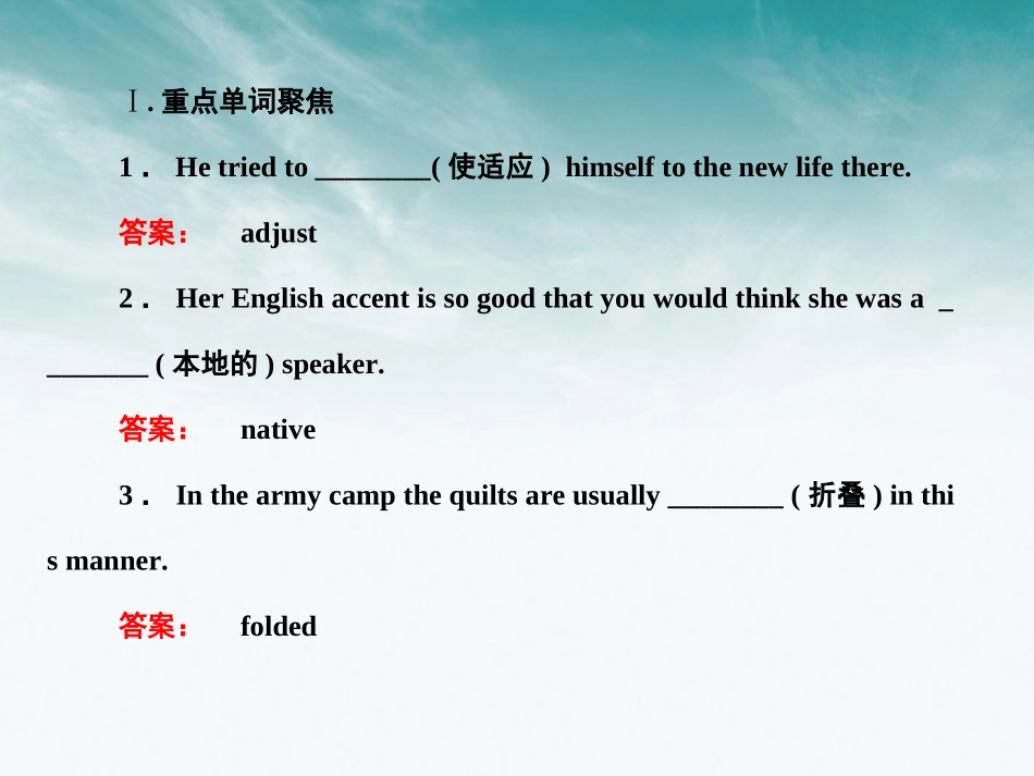 《金版新学案》山东省2012高考英语总复习-Module-5-Ethnic-Culture课件-外研版选修7_第3页