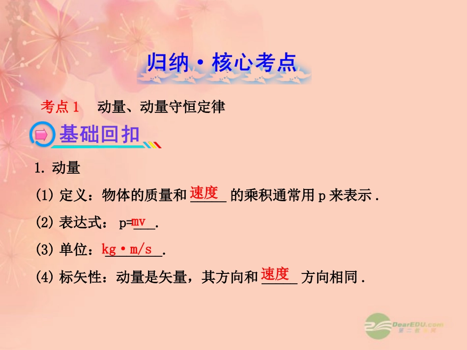 【全程复习方略】2013版高中物理-动量守恒定律及其应用课件1-沪科版选修3-5_第2页