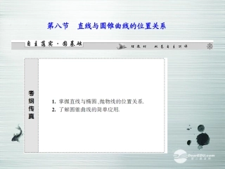 【课堂新坐标】(广东专用)2014高考数学一轮复习-第八章第八节直线与圆锥曲线的位置关系配套课件-文