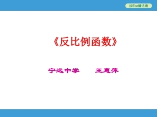 《反比例函数》复习课教学设计