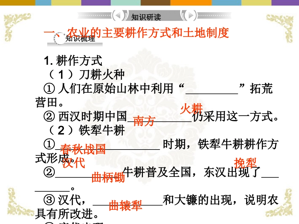 【立体设计】2013高考历史-专题10-第1节-古代中国的农业经济及手工业经济古代中国的农业经济及手工业经济-_第3页