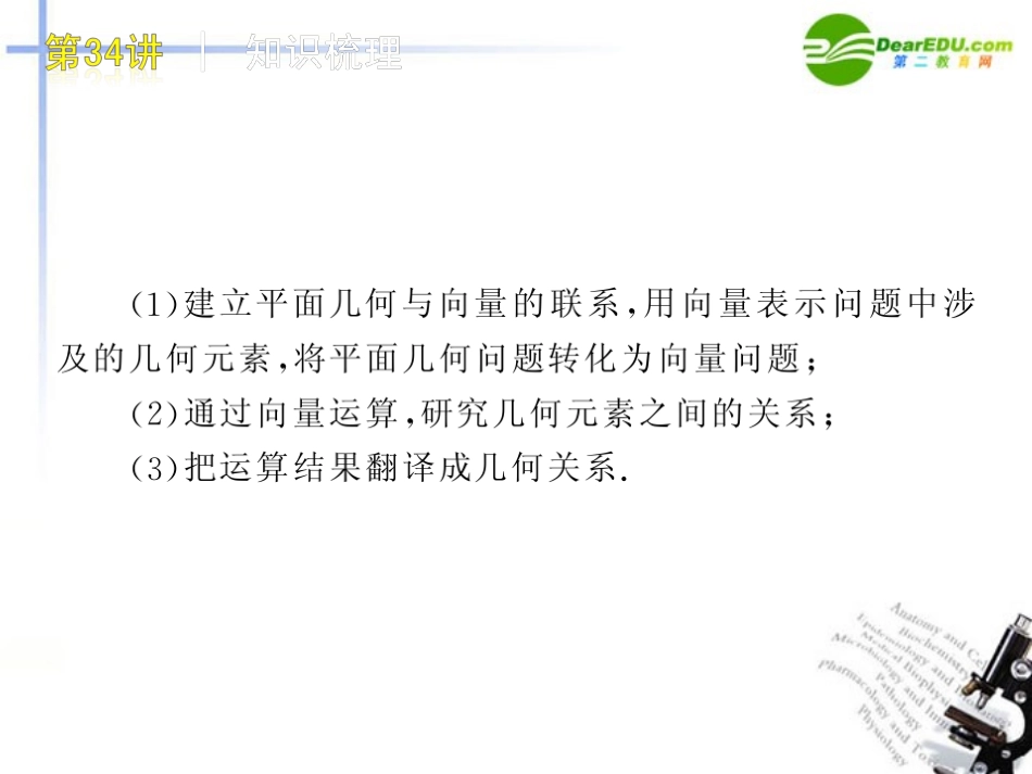 高三数学-第34讲-平面向量的应用复习课件-文-北师大版_第3页