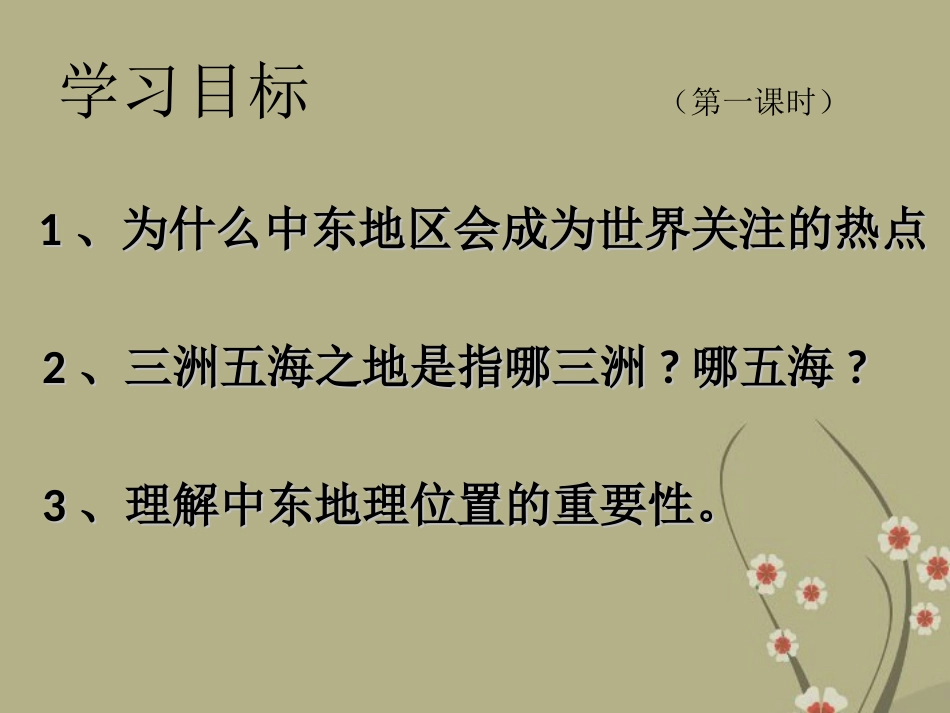 河北省威县实验中学七年级地理下册《东半球其他的国家和地区—中东》课件-新人教版_第3页