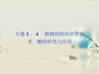 【优化方案】2014届高考生物一轮复习-专题3、4-植物的组织培养技术-酶的研究与应用课件-新人教版选修1