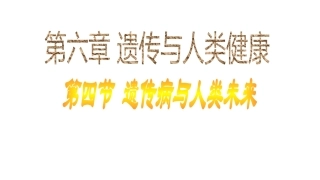 第四节遗传病与人类未来