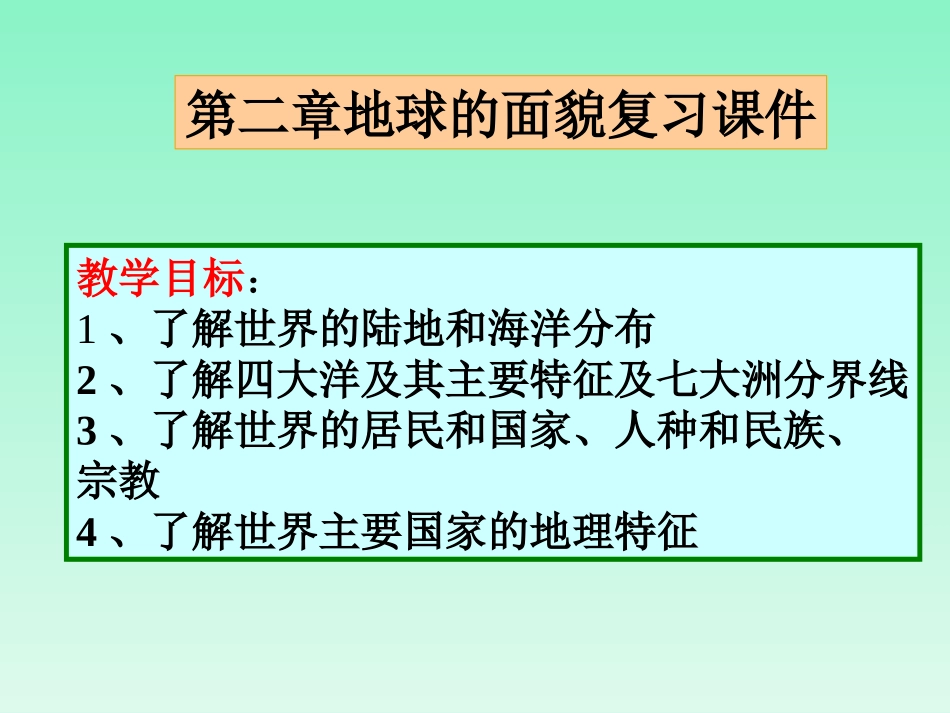 地球的面貌复习课_第1页