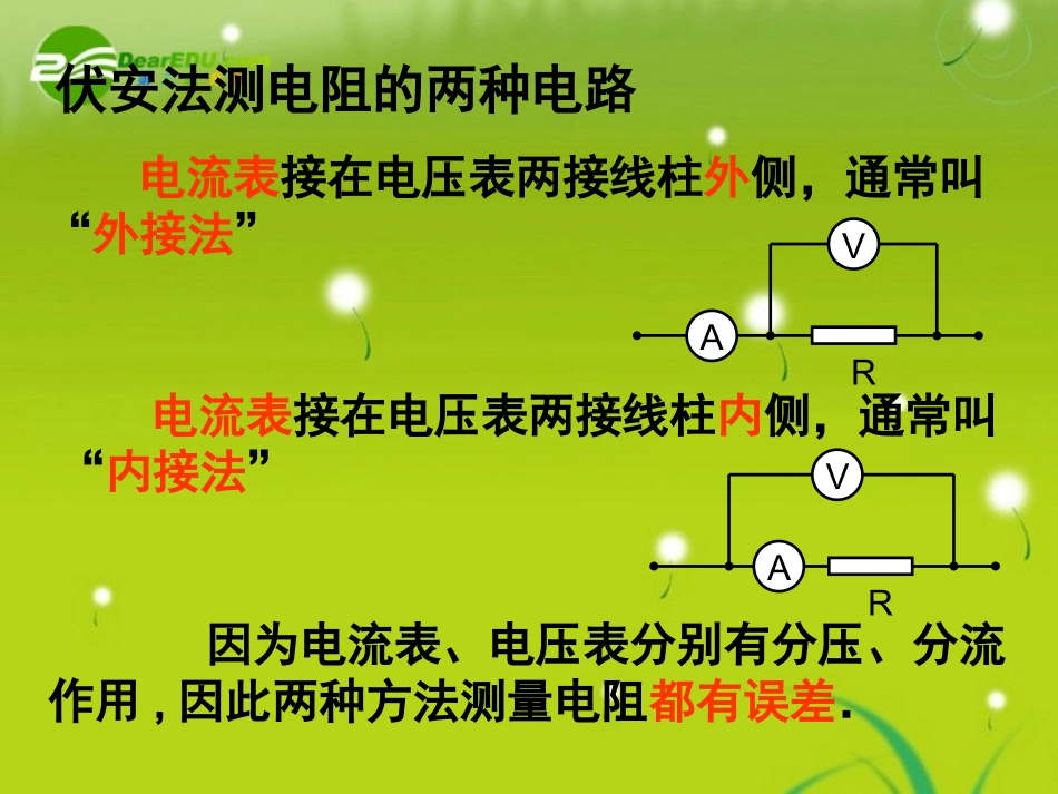 高中物理《伏安法测电阻》课件-教科版选修3-1_第3页