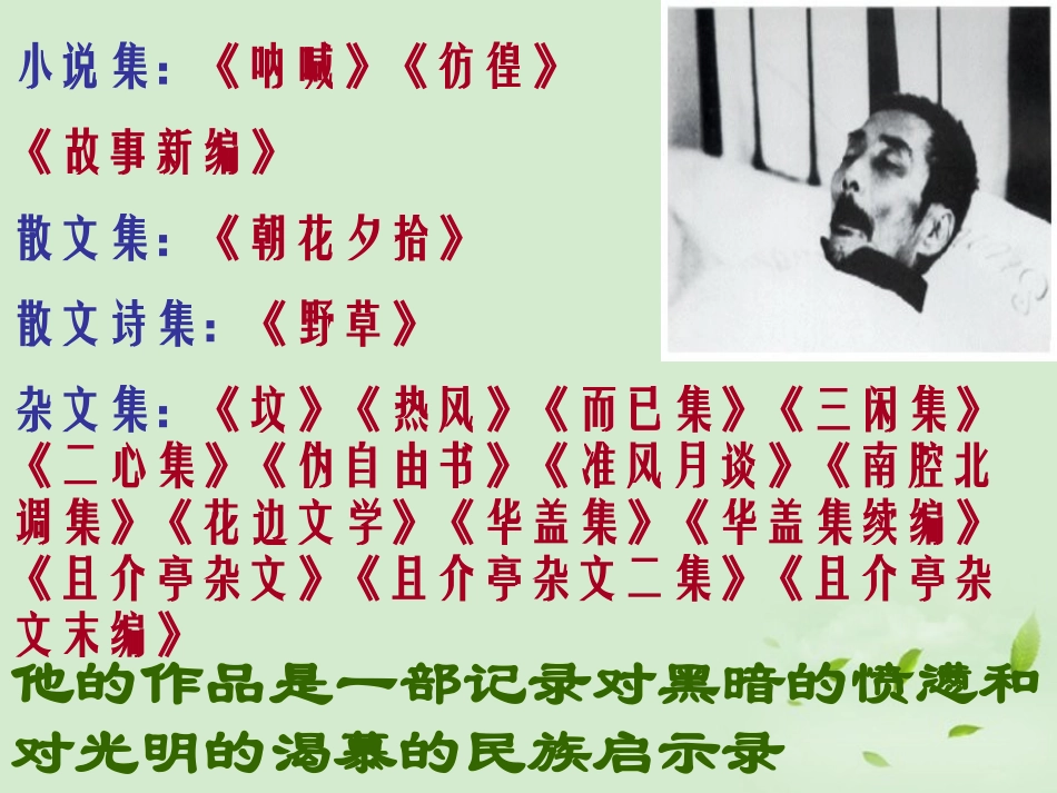 【2012年暑假总动员】高中语文-记念刘和珍君课件3_第3页