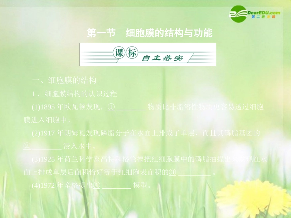《金版》高中生物-第三单元-第一章细胞的物质交换课件-中图版必修1_第2页