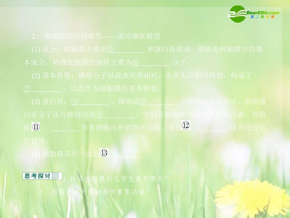 《金版》高中生物-第三单元-第一章细胞的物质交换课件-中图版必修1_第3页