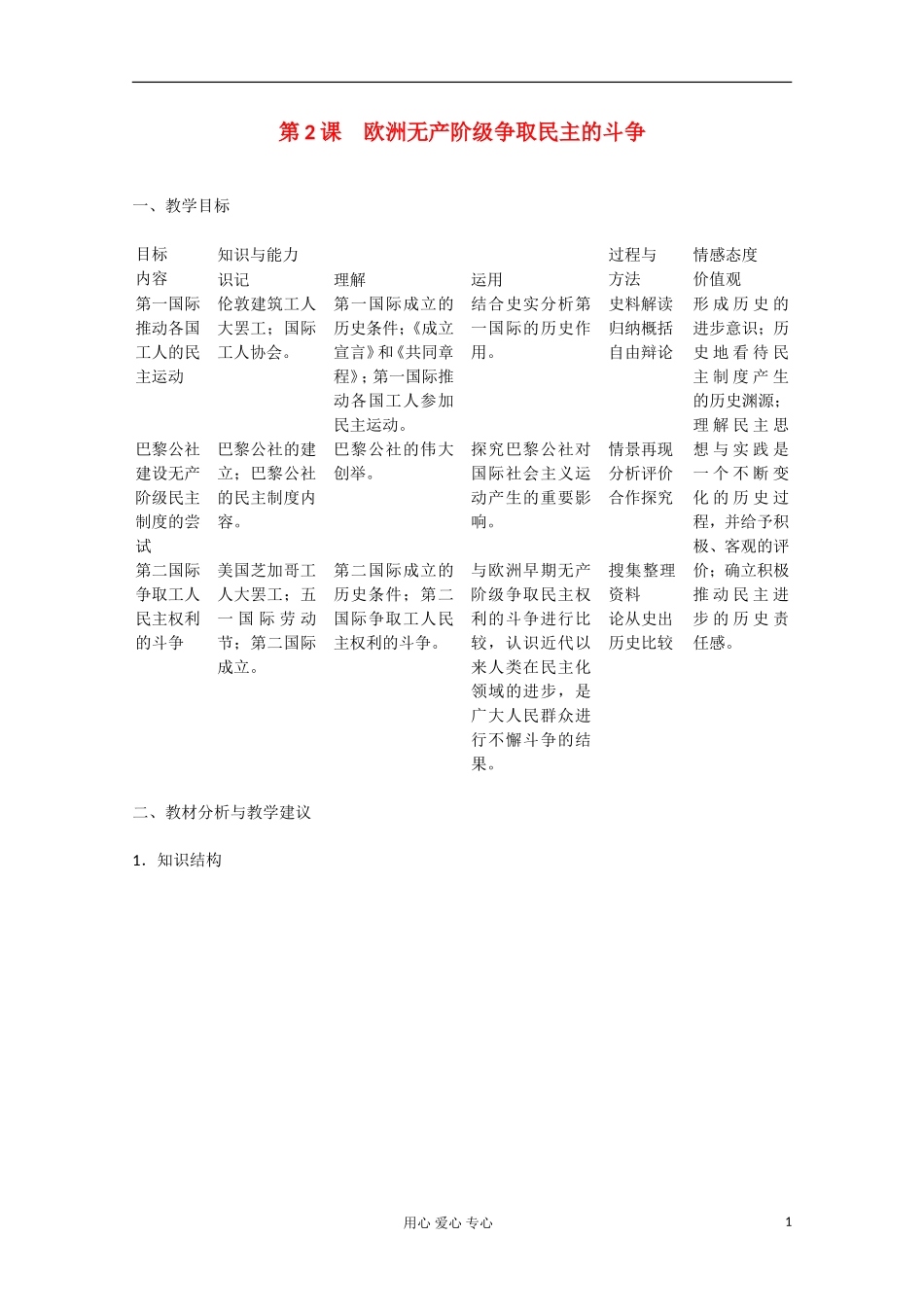 2012高中历史-7.2-《欧洲无产阶级争取民主的斗争》-新人教版选修2_第1页