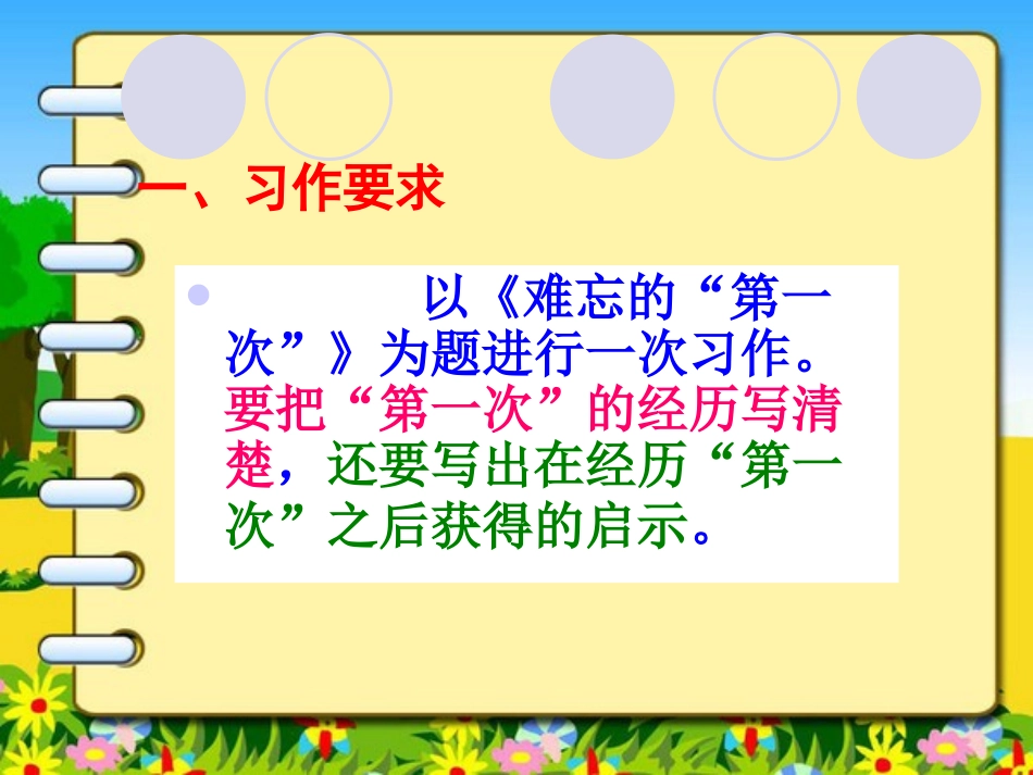 《难忘的第一次》习作课课件2_第3页