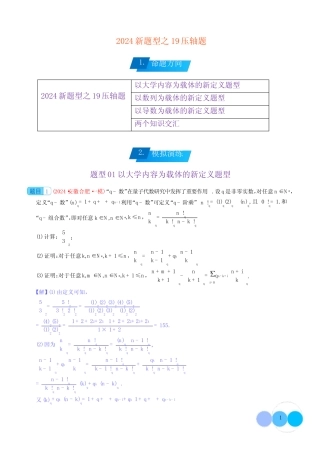 2024年高考数学新题型之19题压轴题专项汇编(解析版) 