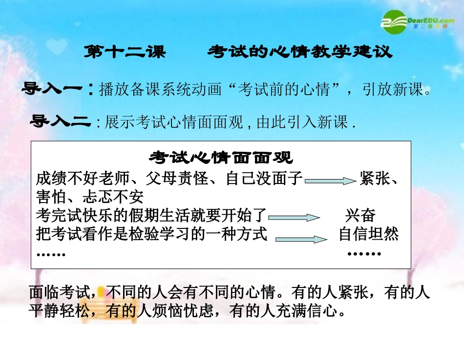 七年级政治上册-考试的心情课件-教科版_第1页